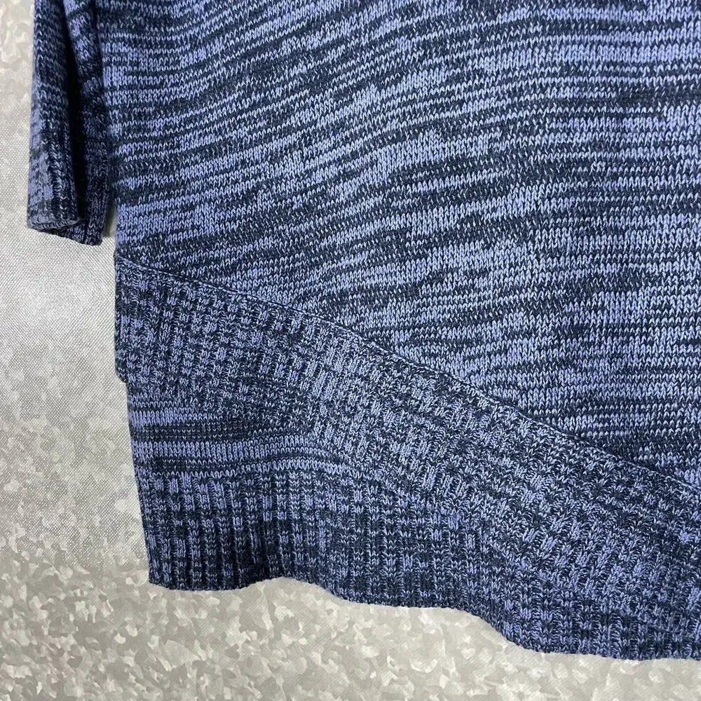 Croft & Barrow Blue Marled Asymmetrical Hem Sweater - Size PXL - 3/4 Sleeves